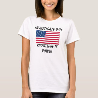 Camiseta Investigue 9/11 - Bandera de los E.E.U.U. - señora