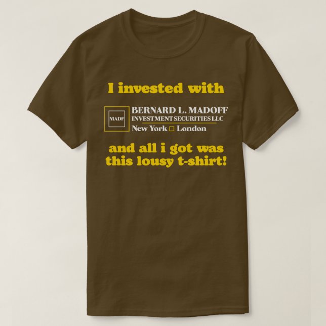 Camiseta Investigué Con Madoff (Diseño del anverso)