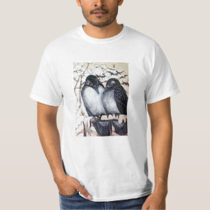 CAMISETA INVIERNO AMA A LOS AVES EN EL DETALLE DE NIEVE EN