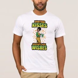 Camiseta Invierno besa nevadas y desea sista a la mujer neg