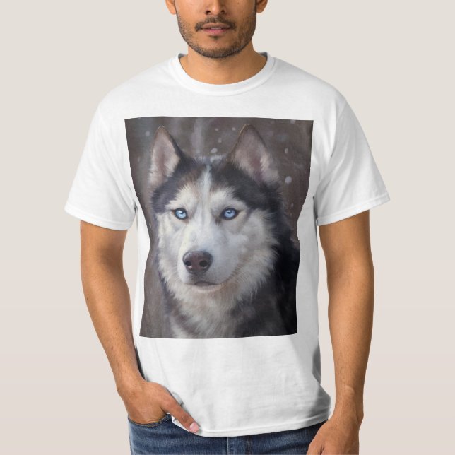 Camiseta Invierno de Husky Siberiano (Anverso)