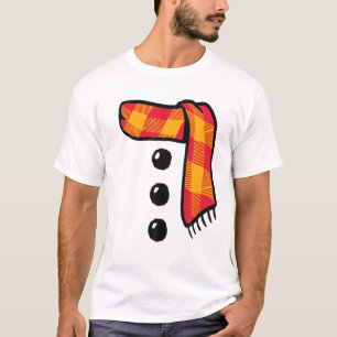Camiseta Invierno de Snowman Tres Botones Negros Disfraces
