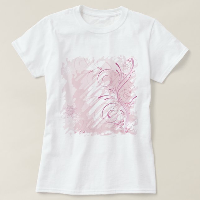 Camiseta invierno gris rosa (Diseño del anverso)