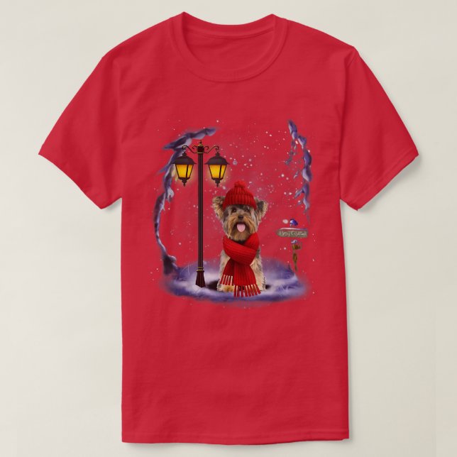 Camiseta Invierno ligero de los Navidades de la nieve de Yo (Diseño del anverso)