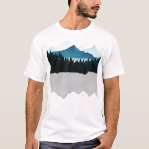 Camiseta Invierno Montaña Relajante Paisaje Vista Camping H