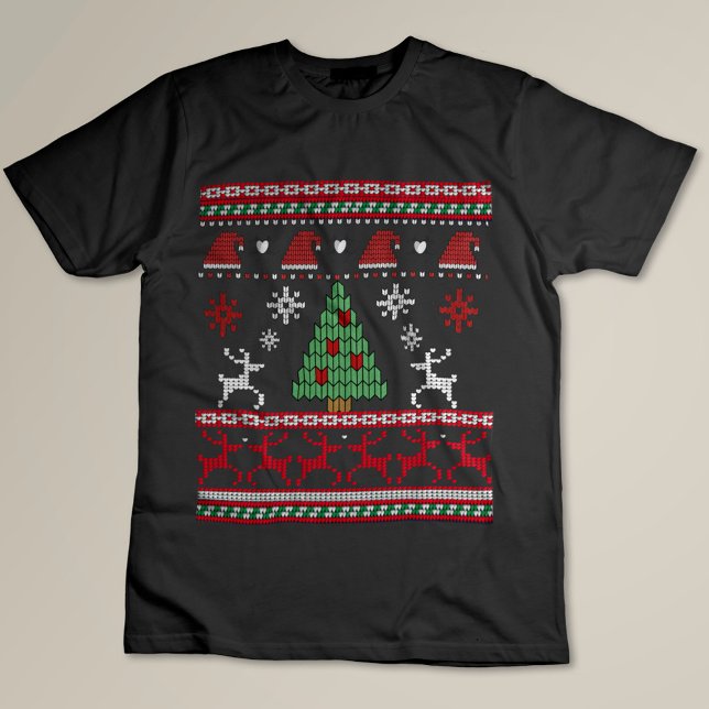 Camiseta invierno tejer Funny Holiday (#christmas #zazzlemade #snowflakes,#crochet #knetting #reindeer #forest #happynewyear #santahat)