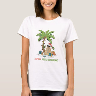 Camiseta Invierno Tropical Maravilloso   Navidad Divertida
