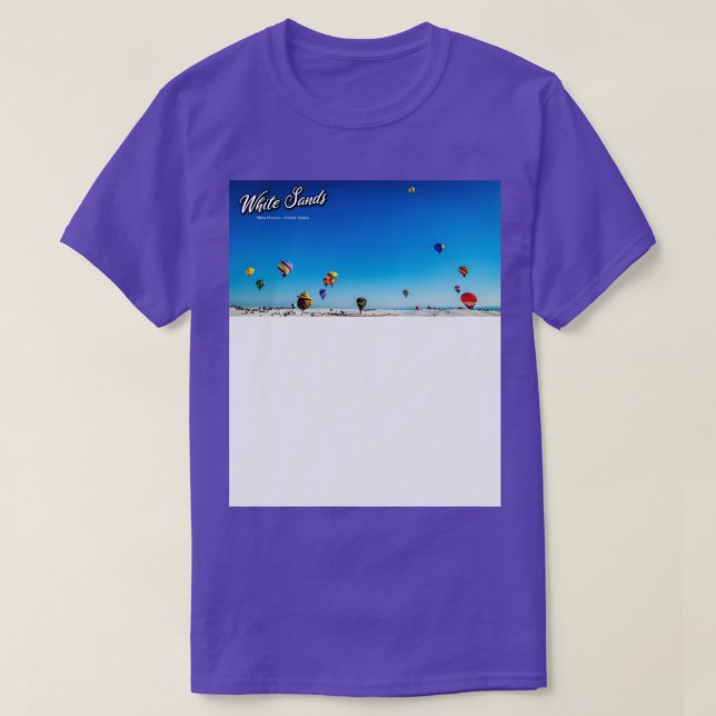 Camiseta Invitación al globo aerostático de las arenas blan (Diseño del anverso)