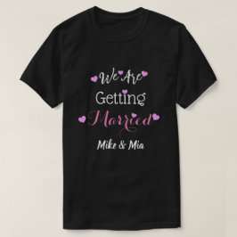 Camiseta Invitación Boda personalizada de pareja negra