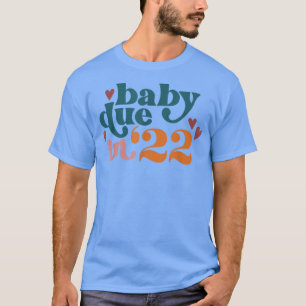 Camiseta Invitación De Embarazo Bebé Debido En 22 Días de l