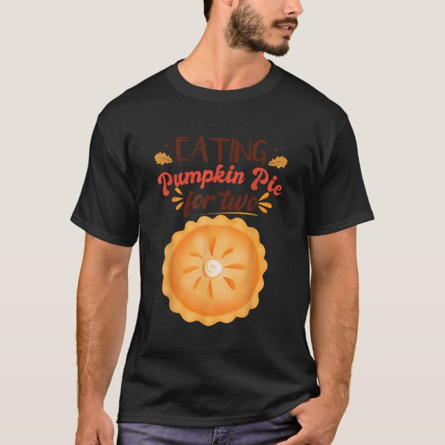 Camiseta Invitación De Embarazo Comer Calabaza Para Dos (Anverso)