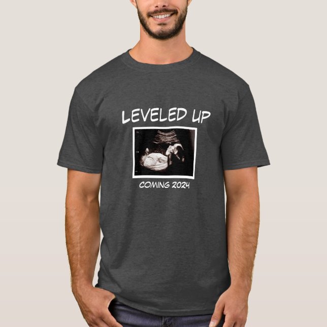 Camiseta Invitación de Embarazo con Ultrasonido de Papá (Anverso)