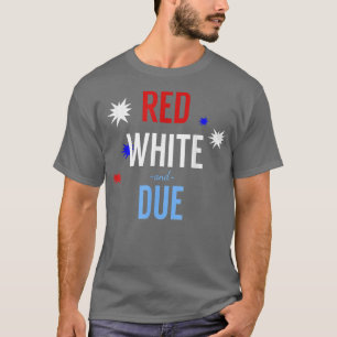 Camiseta Invitación de embarazo de color rojo, blanco y agu