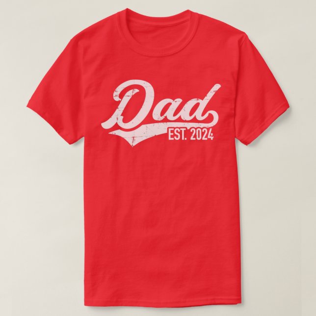 Camiseta Invitación de embarazo de Dad est 2024 (Diseño del anverso)