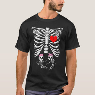 Camiseta Invitación de embarazo de Halloween Chica de esque