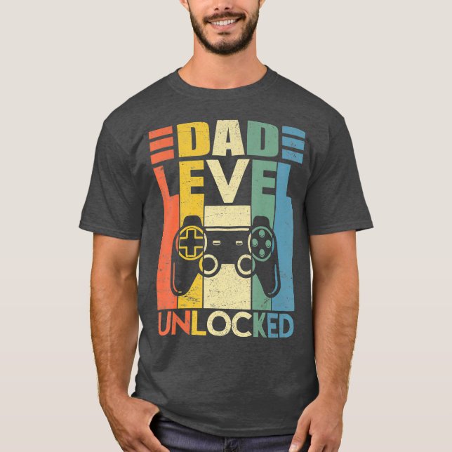 Camiseta Invitación de embarazo de hombres Nivel de papá si (Anverso)