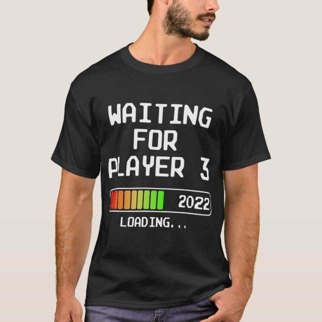 Camiseta Invitación de embarazo de jugador 2022 Papá espera (Anverso)