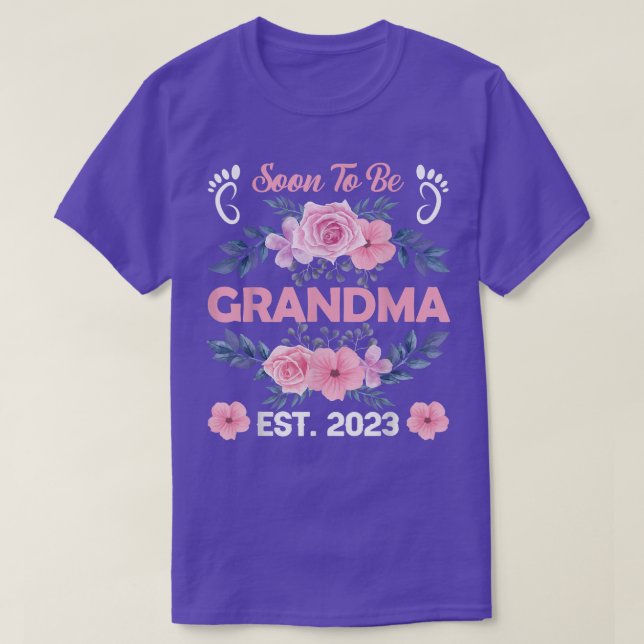 Camiseta Invitación De Embarazo De La Abuela Est 2023 (Diseño del anverso)
