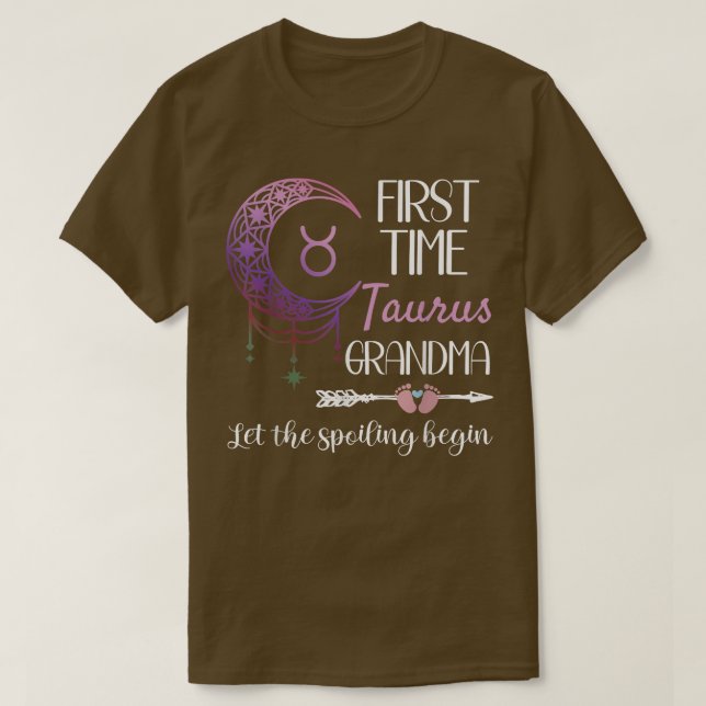 Camiseta Invitación de embarazo de la abuela Taurus Zodiac  (Diseño del anverso)