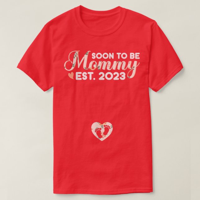 Camiseta Invitación De Embarazo De Mamá 2023  (Diseño del anverso)