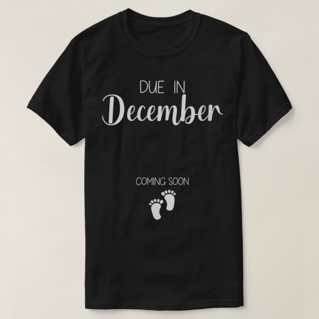 Camiseta Invitación De Embarazo De Mujeres En Diciembre De  (Diseño del anverso)