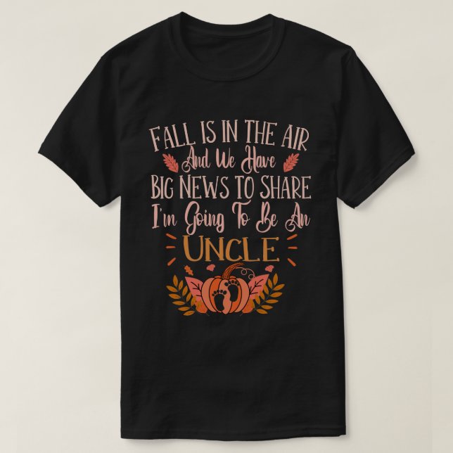 Camiseta Invitación de embarazo de tío a caer - Otoño (Diseño del anverso)