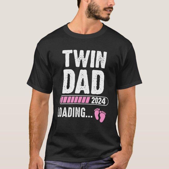 Camiseta Invitación de embarazo de Twin Dad 2024 (Anverso)