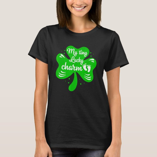 Camiseta Invitación de embarazo divertida Shamrock St Patri (Anverso)