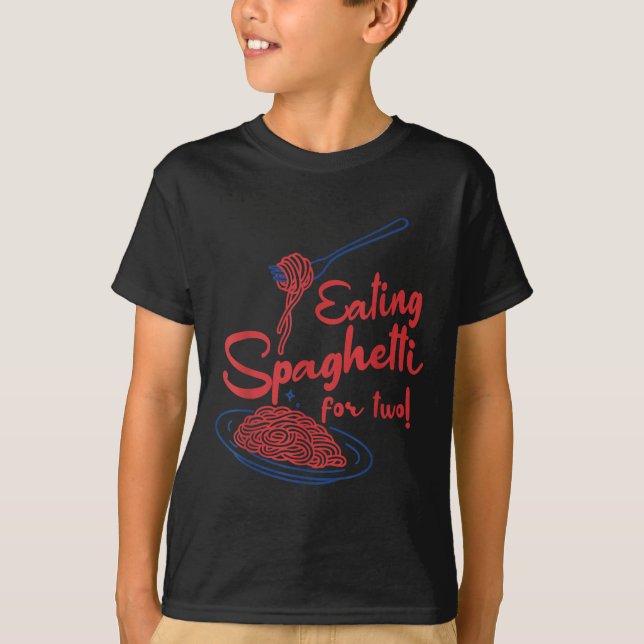 Camiseta Invitación de embarazo Mamá italiana comiendo espa (Anverso)