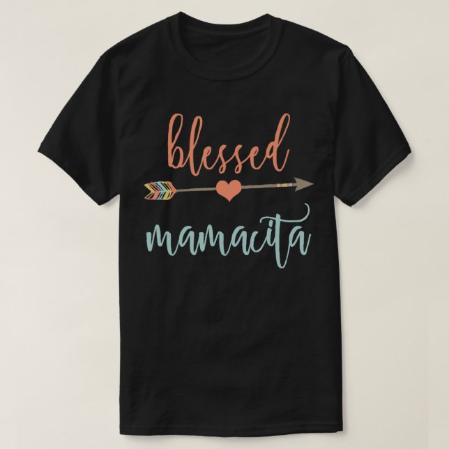 Camiseta Invitación de Mamacita bendecida con una flecha co (Diseño del anverso)