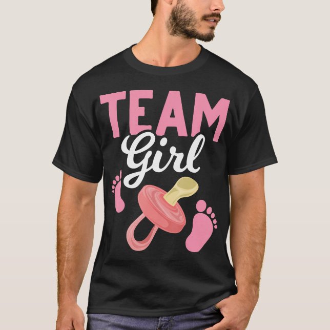 Camiseta Invitación del bebé Chica del equipo de futuros pa (Anverso)