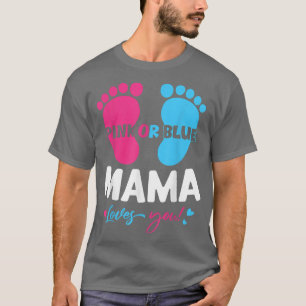 Camiseta Invitación del bebé Padres Mamá Género revelan ros