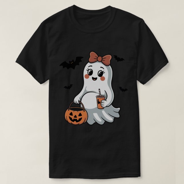 Camiseta Invitación Ghost Halloween preñada | Maternidad (Diseño del anverso)