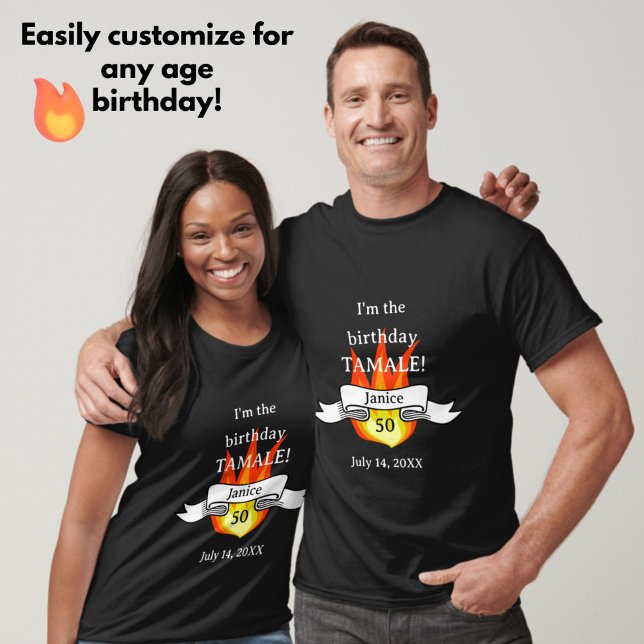 Camiseta Invitado de honor 'Hot Tamale' Funny 50 cumpleaños (A fun guest of honor t-shirt for any age birthday. Great for the hot tamale in your life!)