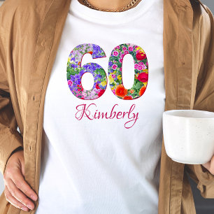 Camiseta Invitado floral de honor de 60 años