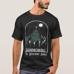 Camiseta Invocando El Espíritu Navideño Esqueleto Bailando 