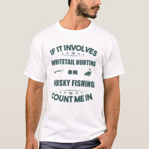 Camiseta Involucra la caza de blancos y el recuento de pesc