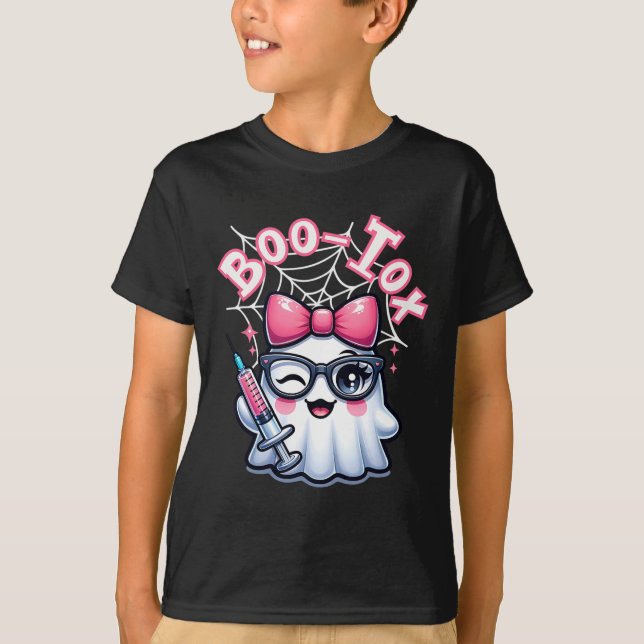 Camiseta Inyector de enfermera Boo-tox Halloween Filler Bot (Anverso)