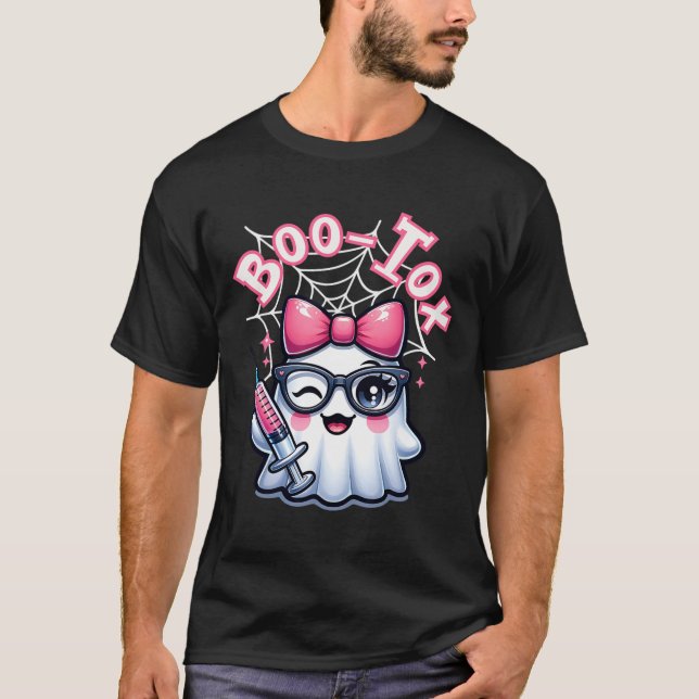 Camiseta Inyector de enfermera Boo-tox Halloween Filler Bot (Anverso)
