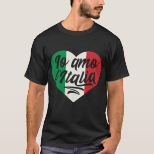 Camiseta Io L' Italia Corazón Italia País  Bandera Italiana