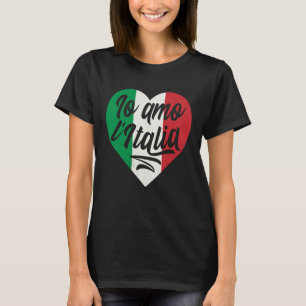 Camiseta Io L' Italia Corazón Italia País Bandera Italiana