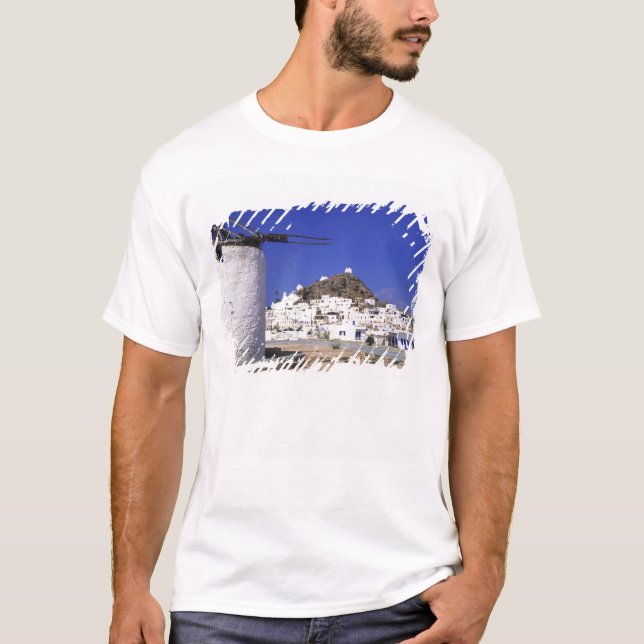 Camiseta Ios, Grecia. El blanco y el blanco hermosos y cruj (Anverso)