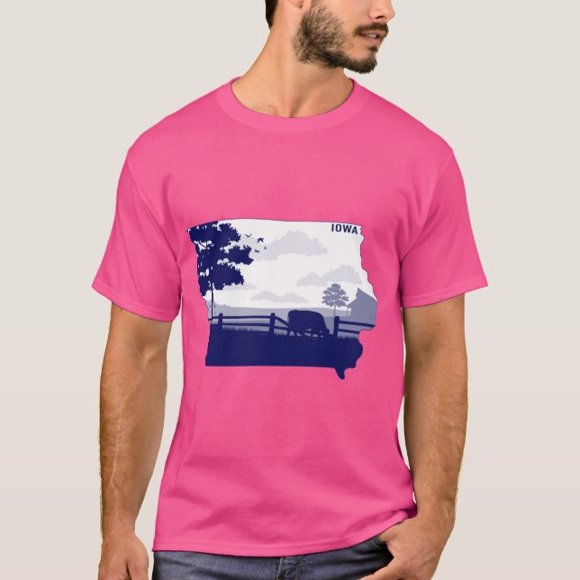 Camiseta Iowa azul (Anverso)