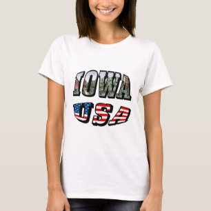 Camiseta Iowa Bandera de Estados Unidos y mujeres con foto 