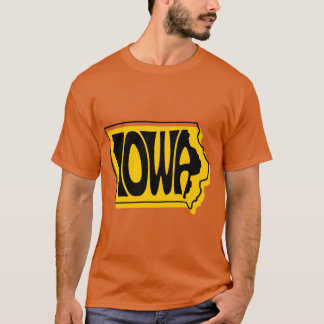 Camiseta Iowa Black and Gold State Typography Artwork