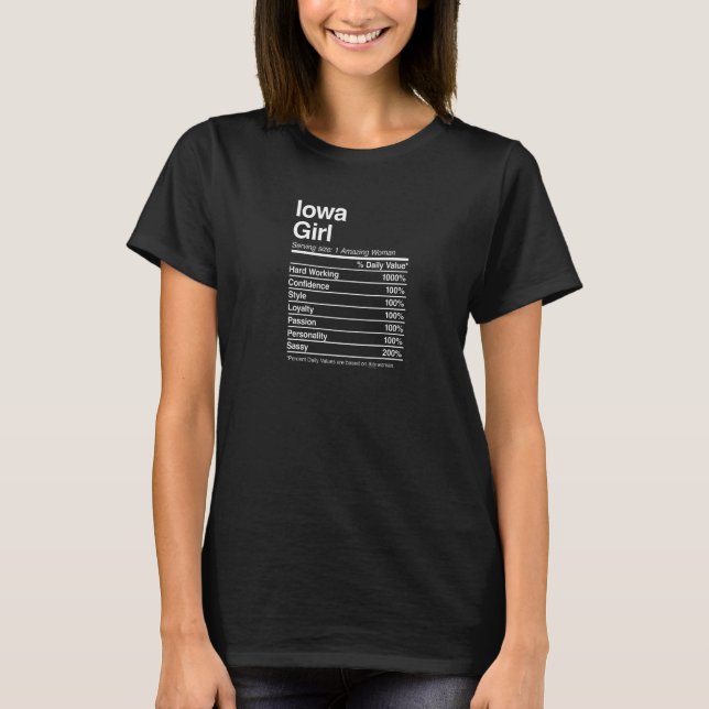 Camiseta Iowa Chica Funny Nutrition Hacts Home Roots Info P (Anverso)