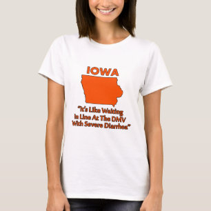 Camiseta Iowa - Como Esperar en la Cola del DMV...