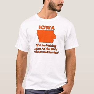 Camiseta Iowa - Como Esperar En La Cola En La DMV...