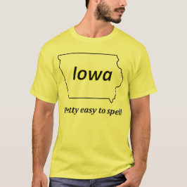 Camiseta Iowa - fácil bonito deletrear