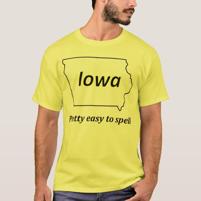 Camiseta Iowa - fácil bonito deletrear (Anverso)